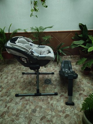 Silla de coche y base Isofix beige/negro