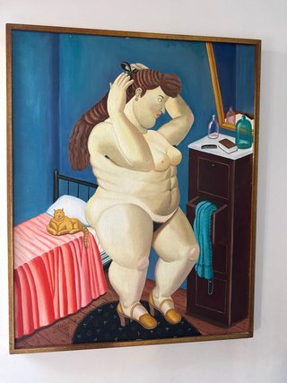Cuadro Óleo Botero Mujer