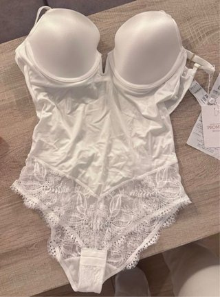 Body Lencería Novia Encaje Blanco