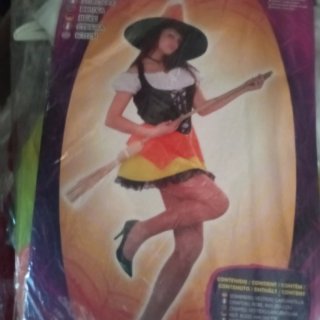 Disfraz Bruja Naranja Adulto Talla Única