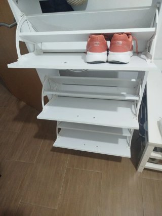 Zapatero blanco de madera