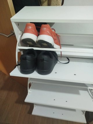 Zapatero blanco de madera