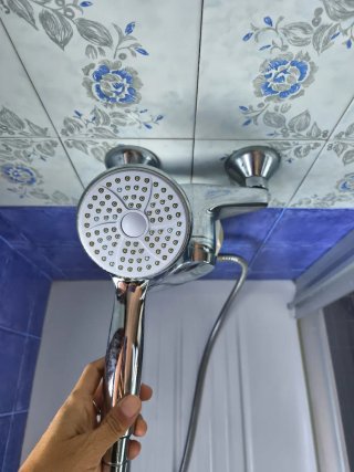 Ducha cromada con soporte ajustable