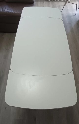 Mesa cocina blanca extensible