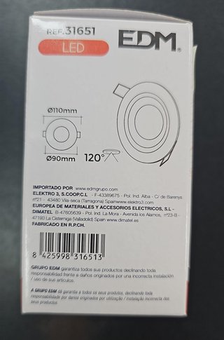 Lote de 6 mini-downligth LED Empotrable 5W