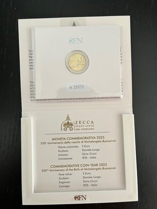 Vaticano 2 euros 2025 Michelangelo 550º