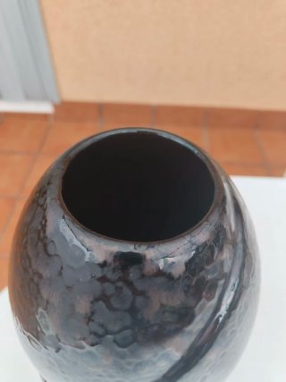 Jarrón Cerámica Negro y Multicolor