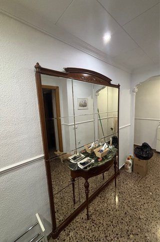 Espejo recibidor madera y mármol