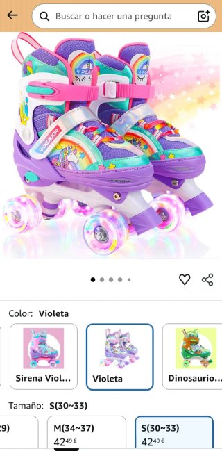 Patines infantiles unicornio talla ajustable