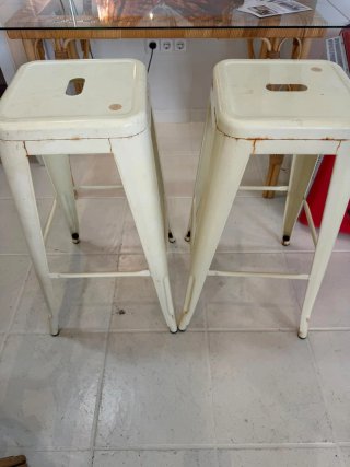 Taburetes Tolix Metal Beige