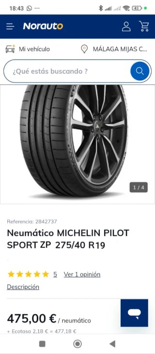 Neumático MICHELIN PILOT SPORT ZP 275/40/19