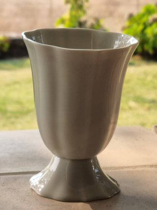 Jarrón Vintage Limoges Azul y Blanco