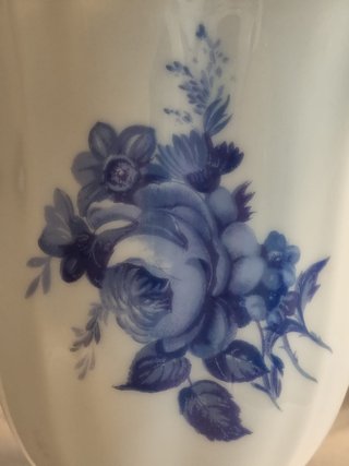 Jarrón Vintage Limoges Azul y Blanco