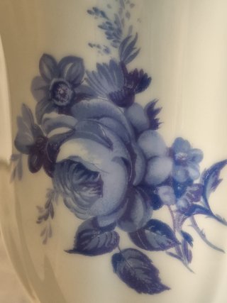Jarrón Vintage Limoges Azul y Blanco