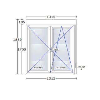 5 Ventanas PVC CORTIZO 131,5 x 188,5 NUEVAS