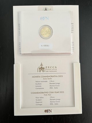 Vaticano 2 euros 2025 Año Santo conmemorativo