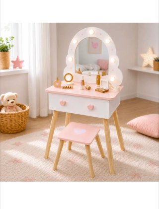 Tocador infantil con espejo y luces