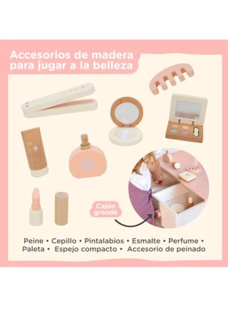 Tocador infantil con espejo y luces