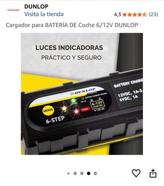 Cargador Baterías 6-12V Dunlop 5-Step