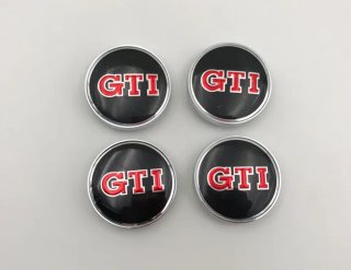 CHAPAS DE CENTROS DE RUEDA GTI 56MM 4UND NEGRO