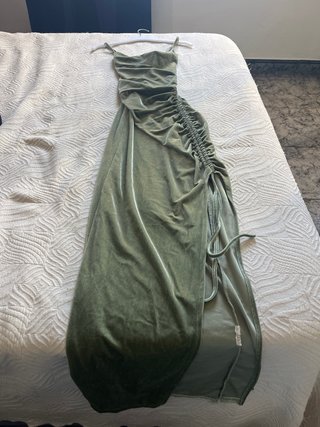 Vestido largo Shein terciopelo verde T.XS