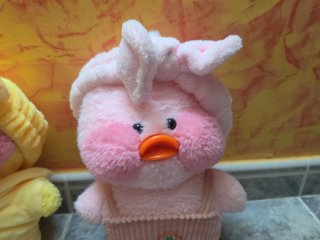 Lote 2 peluches Pato Lalafanfan Kawaii