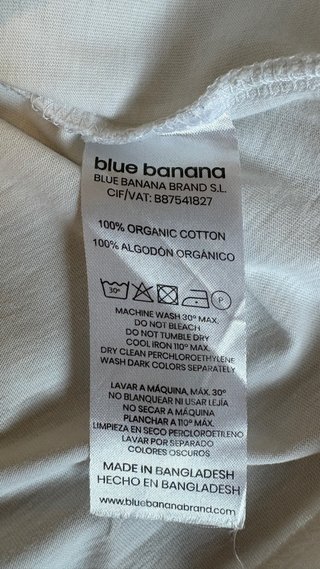 Camiseta chico Blue Banana Algodón Blanca Talla M