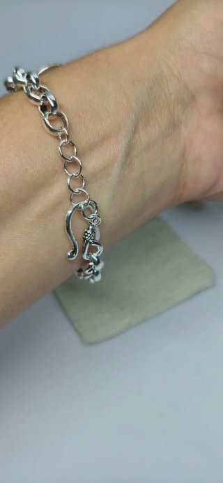 Pulsera plata 925 dije Good Luck de la suerte