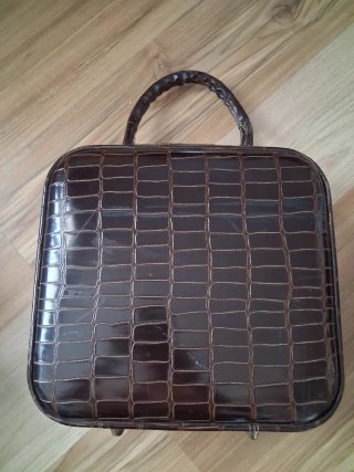 Bolso mano vintage piel marrón