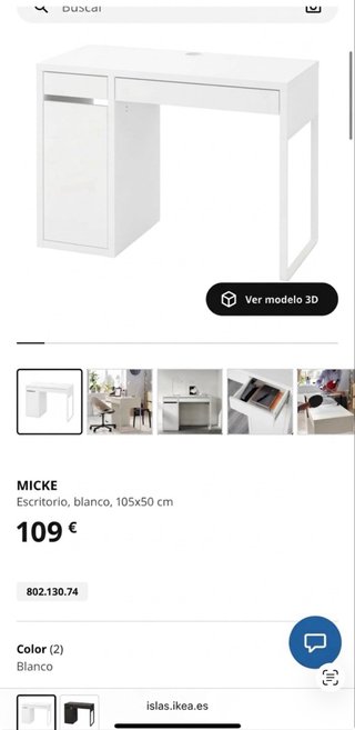 Escritorio blanco de madera