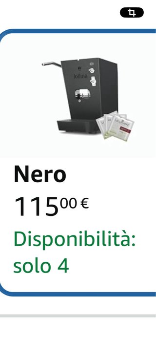 Macchina caffè Lollina nera come nuova.