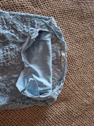 Top de encaje azul mujer