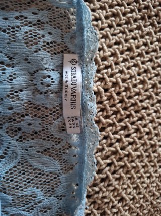 Top de encaje azul mujer
