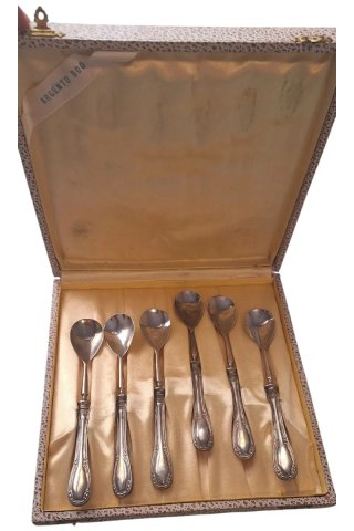 6 cucchiaini Argento 800 in cofanetto