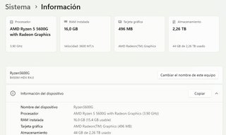 Ordenador Cristal Ryzen 5 5600G 16GB RAM