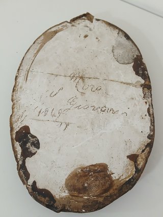 Antico Bassorilievo Ovale Gesso Marte Guerriero