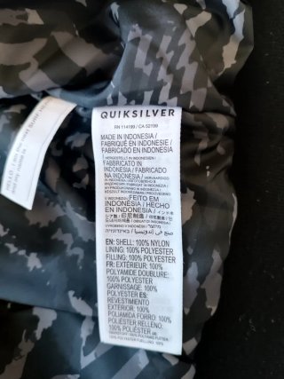 Chaqueta Bomber Quiksilver Gris y negra