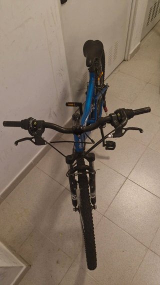 Bicicleta Montaña Doble Suspensión Azul negociable