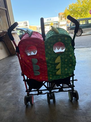 Carro gemelar diseño dinosaurio