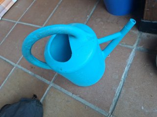 Regadera azul vintage