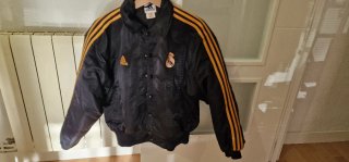 Chaqueta Bomber Adidas Negra y Dorada Vintage