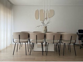 Mesa de comedor 220x120 cm madera y cristal