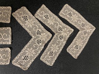 Barras e cantos crochet bege