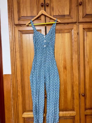 Mono estampado azul y blanco