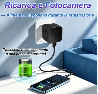 Mini Telecamera sorveglianza WiFi 1080P 2-in-1 New
