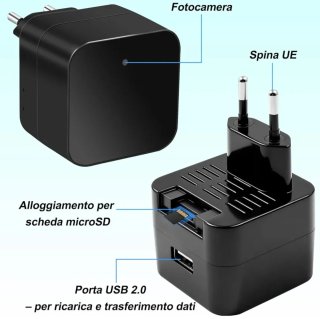 Mini Telecamera sorveglianza WiFi 1080P 2-in-1 New