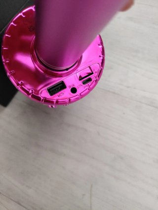 Micrófono Karaoke Bluetooth Rosa y azul