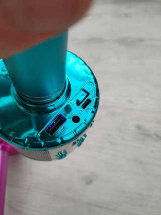 Micrófono Karaoke Bluetooth Rosa y azul