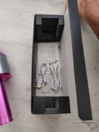 Micrófono Karaoke Bluetooth Rosa y azul