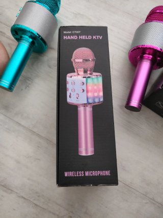 Micrófono Karaoke Bluetooth Rosa y azul